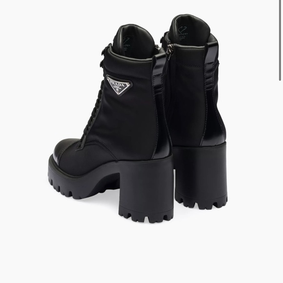 New Prada Re-Nylon and Leather Booties in Black Nero 39 - Picture 6 of 13